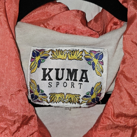 Vintage 90's Windbreaker Bomber Jacket Floral Kuma Sport - Picture 3 of 3